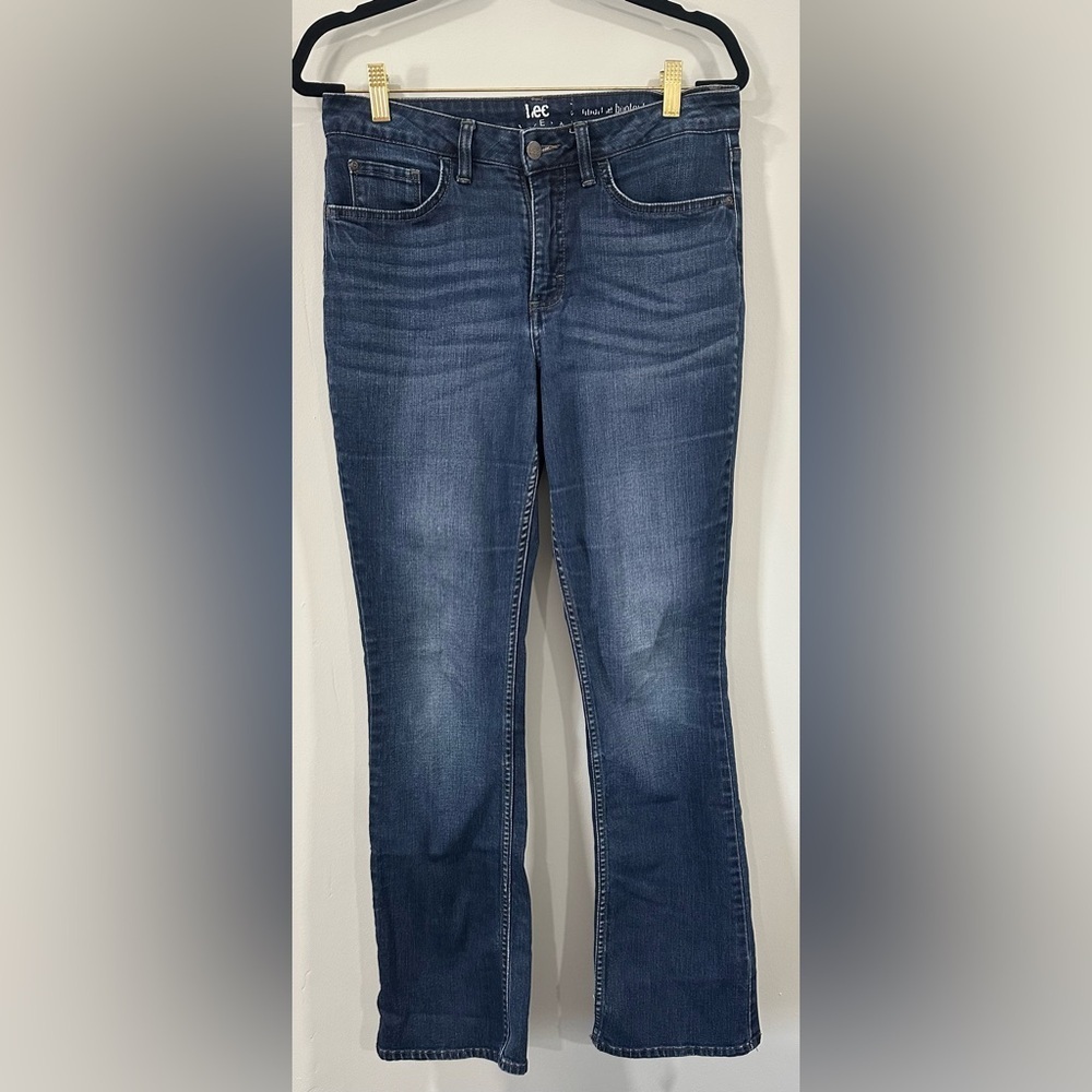 Vintage y2k Lee Women's Straight Leg Jeans bootcut - Dark Blue size 10